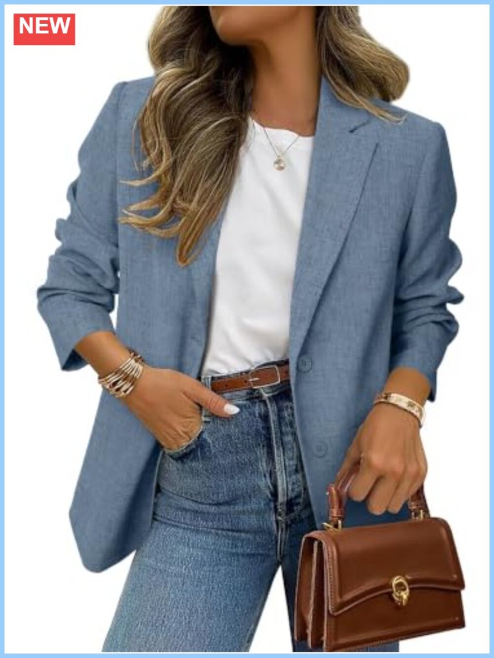 Oversized Blazer Women Business Casual Long Sleeve Open Front Notch Lapel Suit